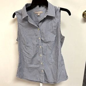 Banana Republic non-iron style sleeveless top - Size 10 pinstripe